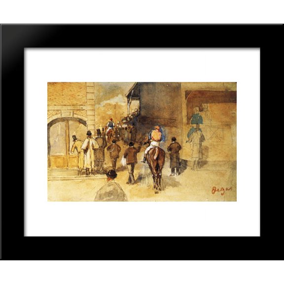 Exit from Weighing 20x24 Framed Art Print by Edgar Degas