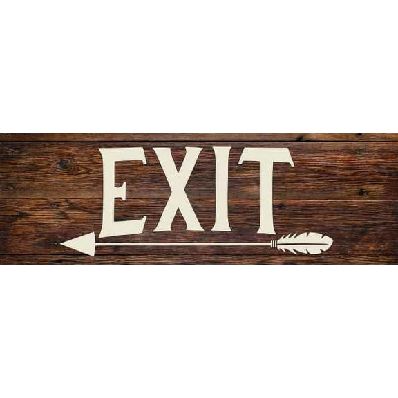 Exit with Left Arrow Restaurant Bar Rustic Looking Wood Sign Wall Décor Gift 6 x 18 Wood Sign B3-06180028076