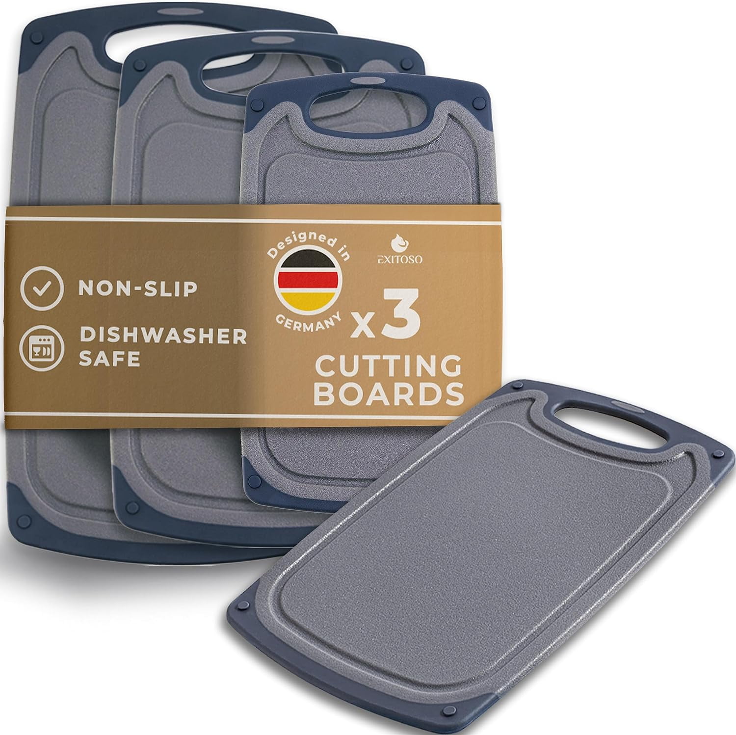 Exitoso® Cutting Boards for Kitchen Plastic Cutting Board, Dishwasher