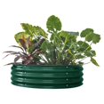 Exlonjet 11" Tall 42" Round Raised Garden Bed Metal Raised Bed Planter