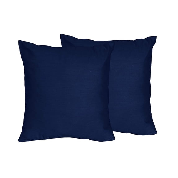 Exlonjet 2-Piece Solid Navy Blue Decorative Accent Throw Pillows for Navy and Gray Stripe Collection