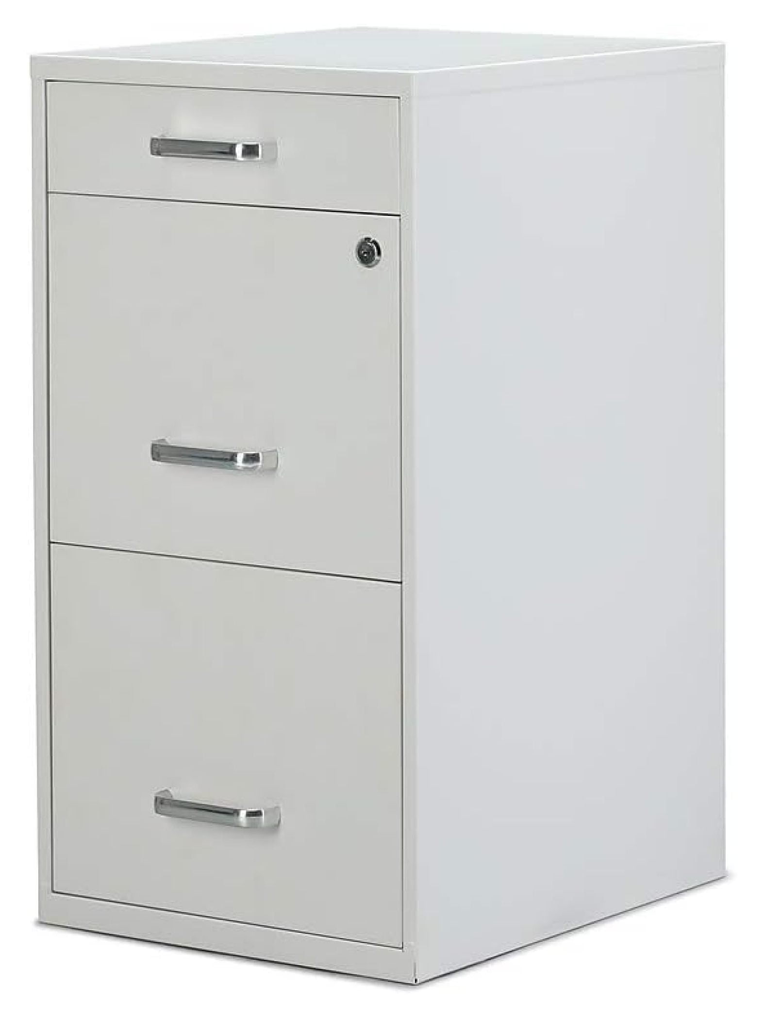 White 3-Drawer Lockable Metal Vertical Filing Cabinet