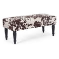 thumbnail image 1 of Exlonjet 39’’ Century Modern Bench- End of Bed Bench Dining Bench Ottomans with Rivet- Upholstered Small Bed Bench Coffee Table Ottoman for Bedroom Entryway and Living Room (Brown Milk Cow), 1 of 9