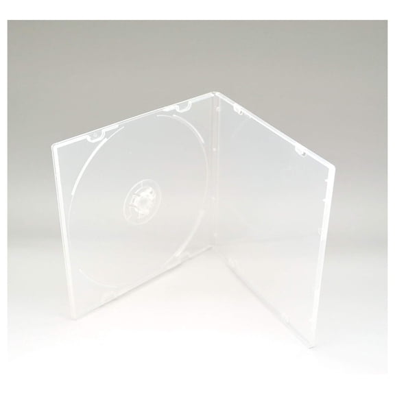 Exlonjet 5.2mm Case, Slim Single Clear PP Plastic Cases with Outer Sleeve, 100 Pack.