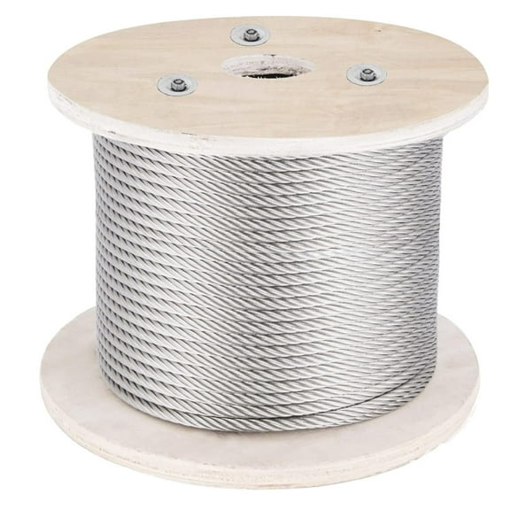 Exlonjet 5/32 Stainless Steel Cable, 500FT T316 Wire Rope 1x19 Marine Grade Steel Cable for Deck Railing Brackets Handrail Stair DIY Balustrade