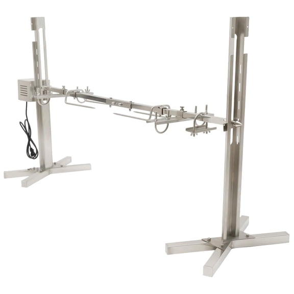 Exlonjet 53" Roaster Rotisserie Spit Pig Lamb Roast BBQ Picnic Outdoor Cooker Grill 25W Stainless Motor