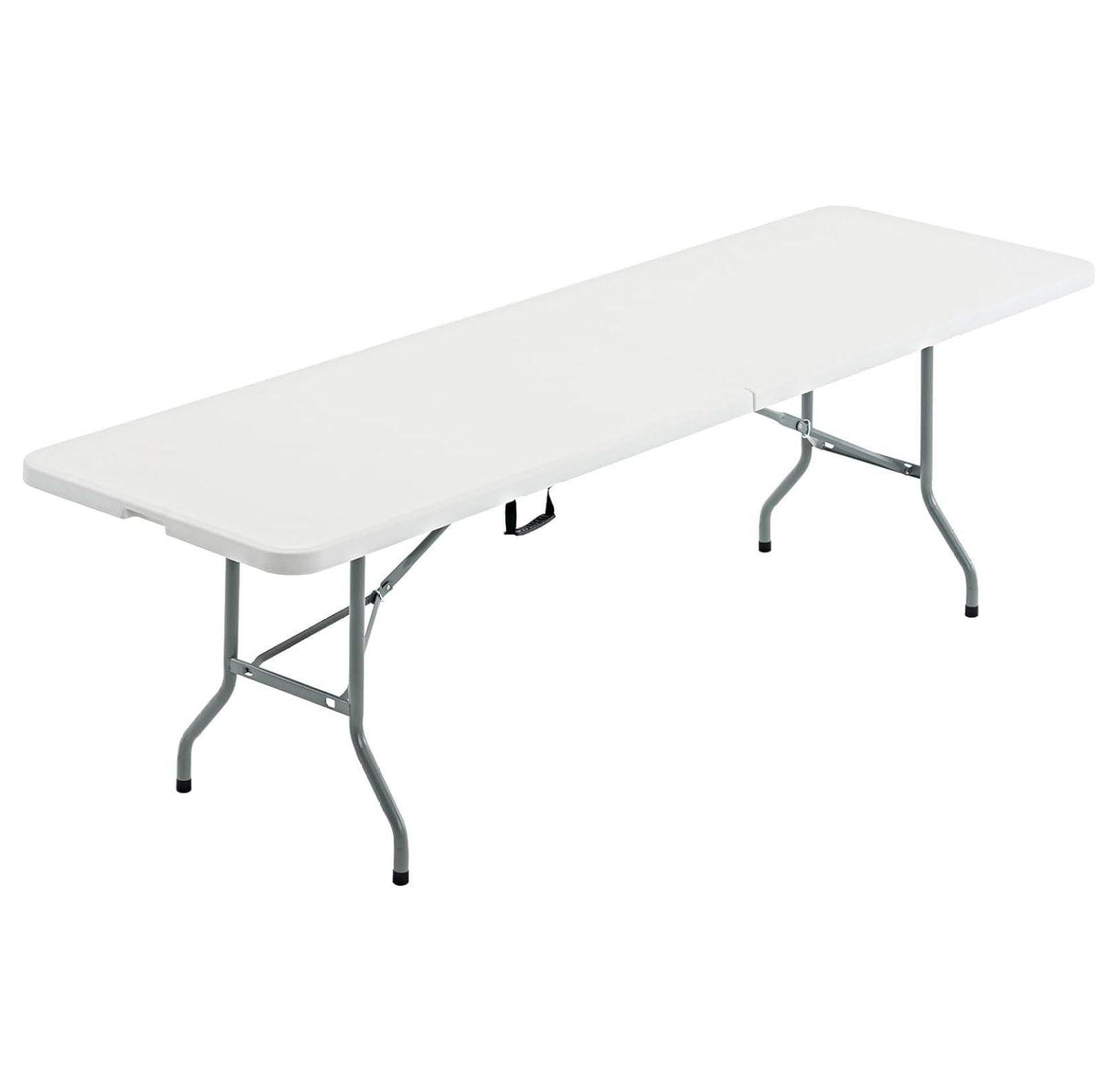 Exlonjet 6 Foot Foldable/Folding Table Heavy Duty, Durable and Portable for Dining Picnic and Party (White, 6 Foot Table Cloth Included)