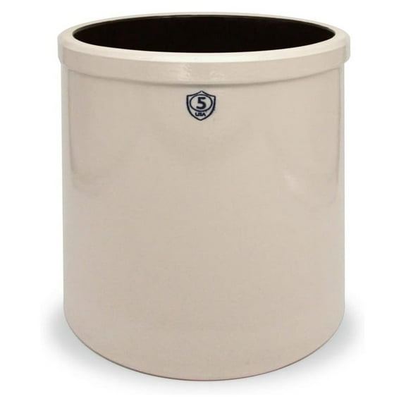 Exlonjet 8587577 5-Gallon Stoneware Pickling Crock, 5 Gallon, Bristol