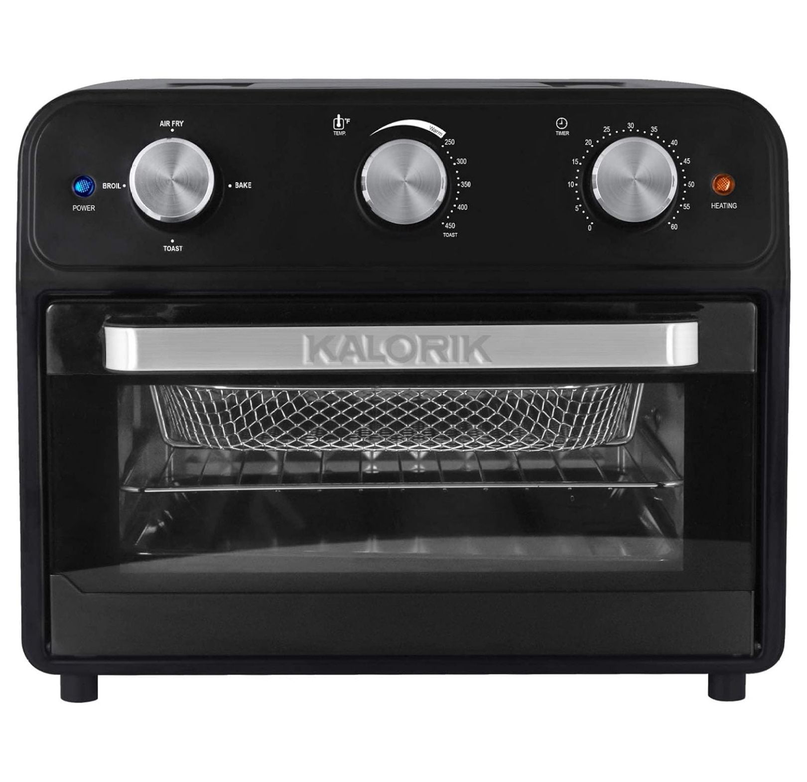 Exlonjet AFO 46129 BK 22 Quart Air Fryer Toaster Oven, Black