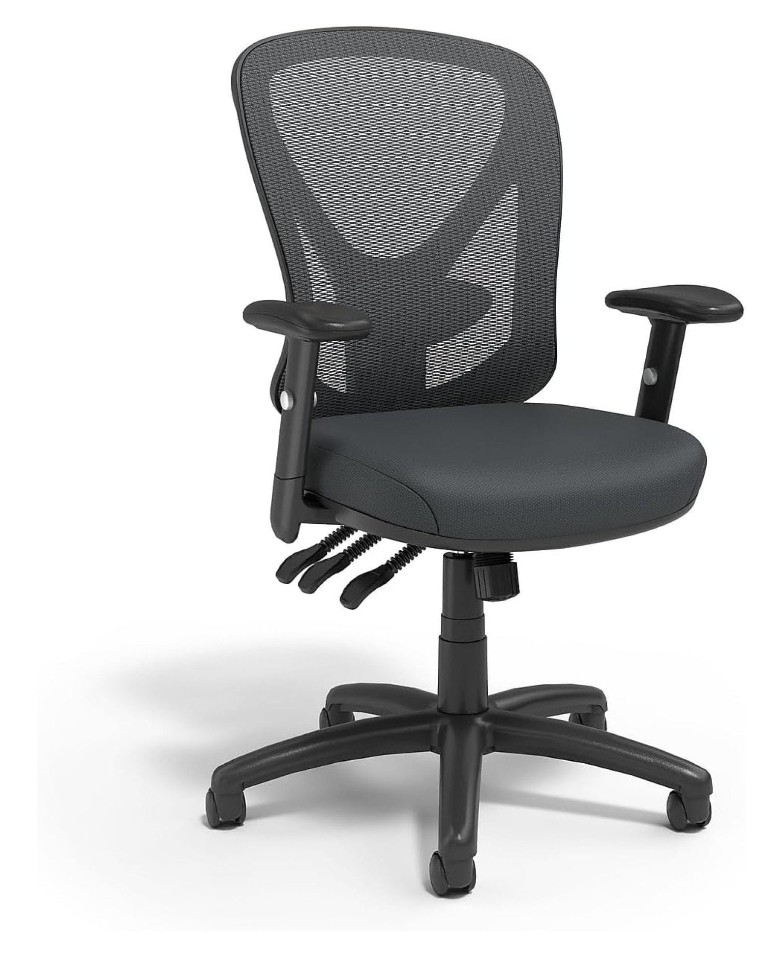 Black Mesh High-Back Swivel Office Chair with Adjustable Arms