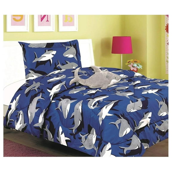 Exlonjet Children's 3-Piece Comforter Set with Furry Toy Cushion | Matching Curtains and Sheets Sets Available!