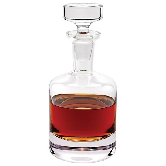 Exlonjet Como European Crystal Decanter - 28 oz. Lead- Crystal Whiskey, or Bourbon Decanter with Stopper - European Handcrafted Barware