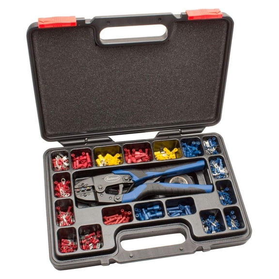 Exlonjet Crimp-Right Solderless Connector Crimping Kit Ferrule Crimper Plier Wire Stripper & Connectors Terminal Crimp Tool Kit Wiring Projects Electrical Repairs
