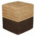 thumbnail image 1 of Exlonjet · Cube Pouf Foot Stool Ottoman - Jute Braided Pouffe Poof Accent Sitting Footrest for The Living Room, Bedroom, Nursery, Patio, Lounge & Other Rooms (14.5”x14.5”x16”; Natural Acorn), 1 of 5