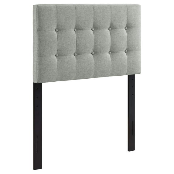 Exlonjet Emily Tufted Button Linen Fabric Upholstered Headboard in Gray