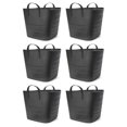 thumbnail image 1 of Exlonjet Flexible Tub Basket 25 Liter/6.6 Gallon Plastic Multifunction Storage Tote Bin with Handles, Black (6 Pack), 1 of 9