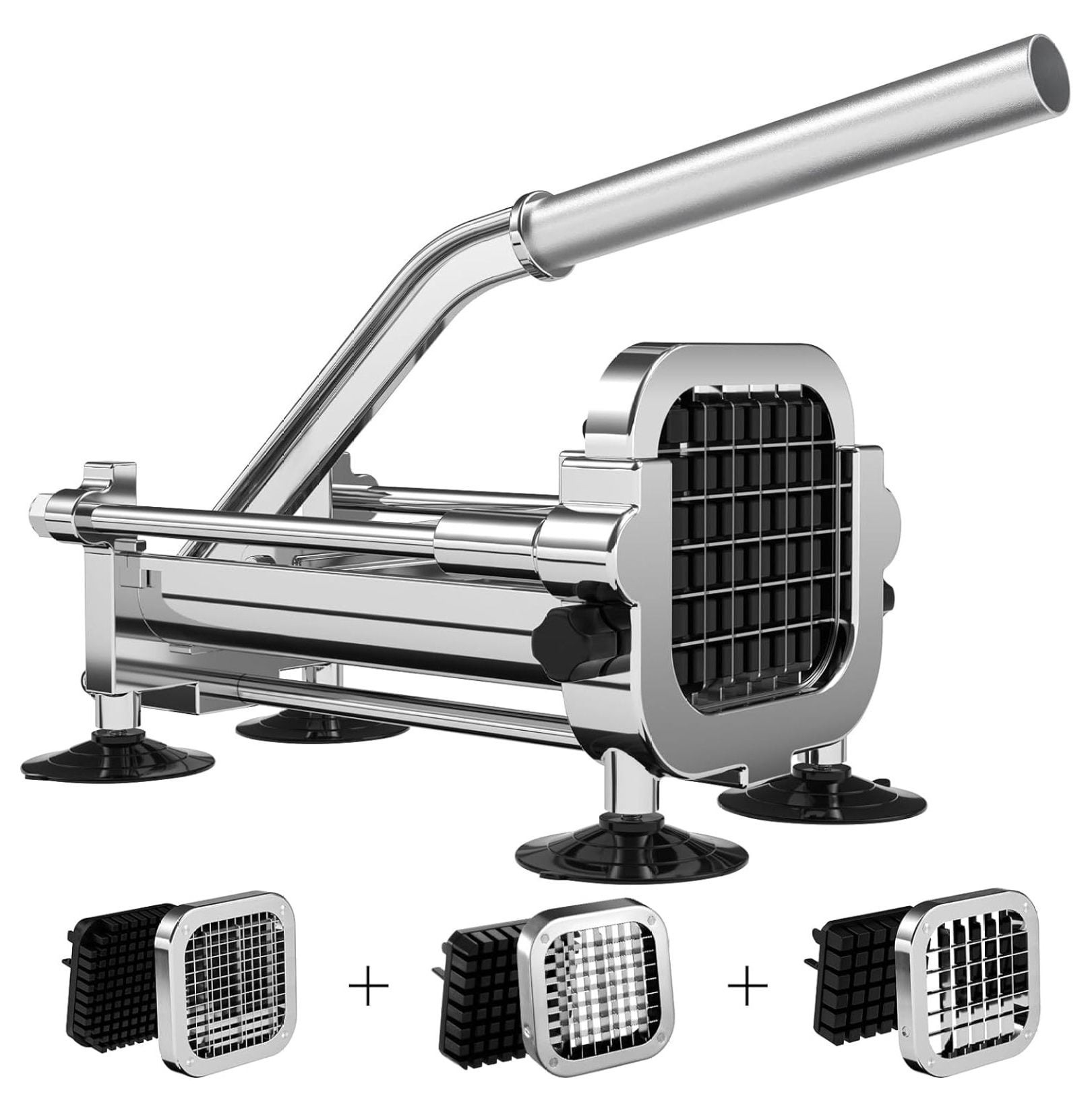 Exlonjet French Fry Cutter, Potato Cutter with 1/2 Inch, 3/8 Inch and 1 ...