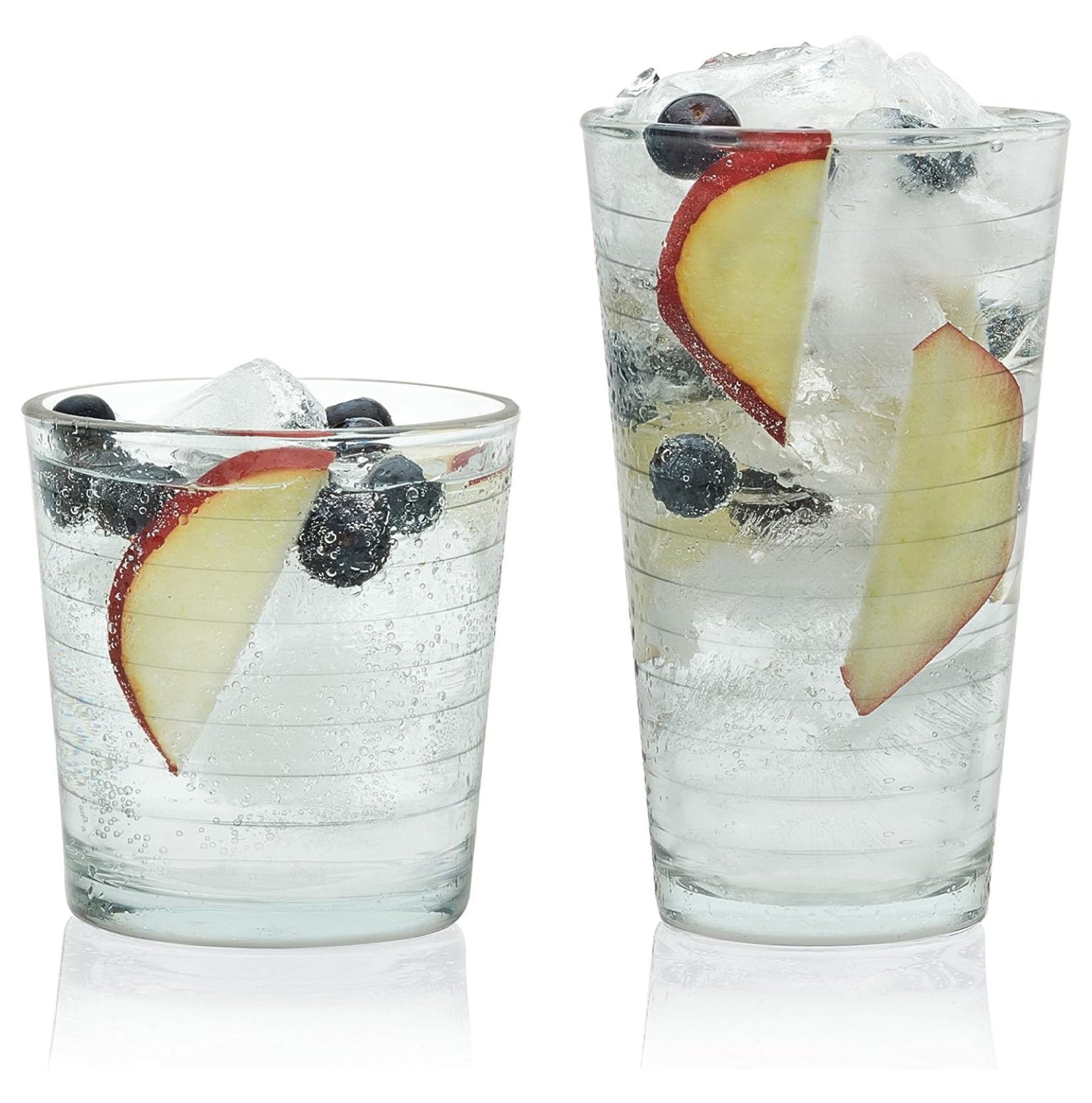 Libbey Hoops Clear Glass 16-Piece Tumbler and Rocks Set