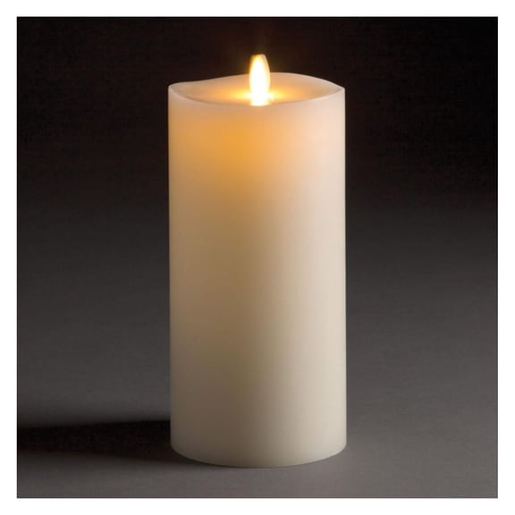 Exlonjet LIGHTLI Moving Flame Indoor Pillar 4" X 8.5",Smooth Ivory