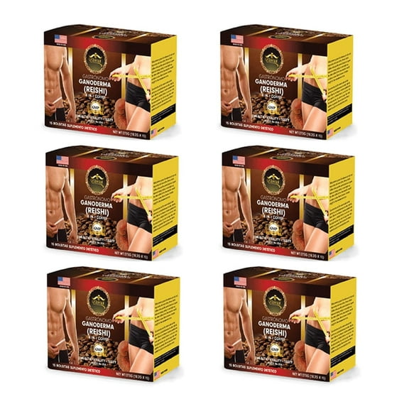 Exlonjet Latte Coffee 4 in 1 with GANODERMA (REISHI) Pack of 6 57.7787 Ounce