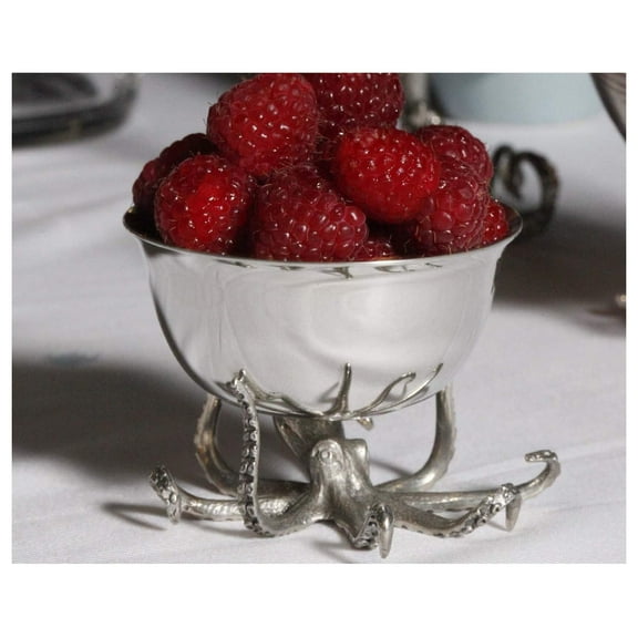 Exlonjet Pewter Octopus Small Bowl Melted Butter Server Nut Salt 2.5 inch Tall