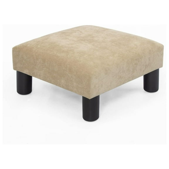 Exlonjet Small Footstool Geometric Art – Cuboid & Cylinder, 17.5x17.5x9 Ottoman Footrest, 16x16x9, Wheat