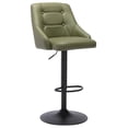 thumbnail image 1 of Exlonjet Swivel Bar Stool with Back, Adjustable PU Leather Tufted Barstool, Upholstered Counter Height Airlift Bar Chair for Kitchen Dining Cafe (Olive Green, Black Base), 1 of 7