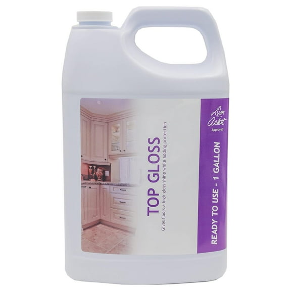 Exlonjet Top Gloss Floor Finish (1 Gallon) Long-Lasting High Gloss Shine | Slip-Resistant Protective Finish | Restore Polish on Multi Surface Floors - Vinyl, Stone, Concrete, Linoleum