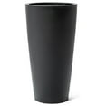 thumbnail image 1 of Exlonjet Tremont Tall Round Planter Pot, Onyx Black – Large Planter for Outdoor/Indoor Use – Maintenance Design – Ideal Patio and Front Porch Planter – Measures 15" x 15" x 28", 1 of 7