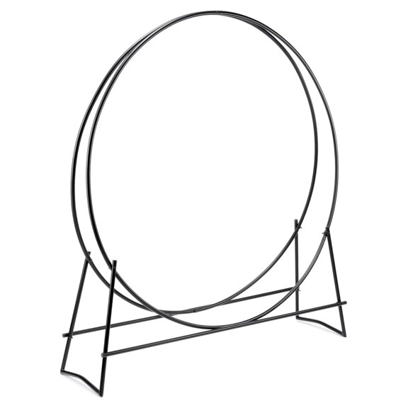 Exlonjet, W-1889, Black Finish in. Diameter Tubular Firewood Log Hoop Rack