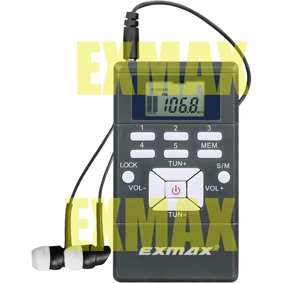 Exmax Exg-108 Wireless Stereo Lcd Fm Radio Receiver Mini For Jogging Runing-Gray