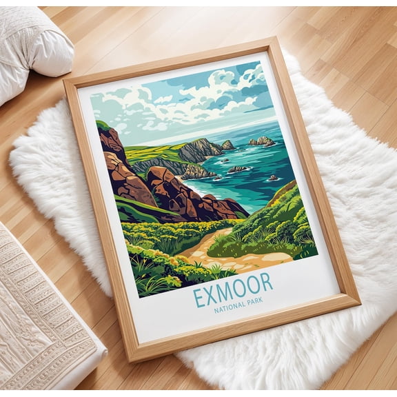 Exmoor England Devon Travel Wall Art 2, Stretched Canvas 8x10in