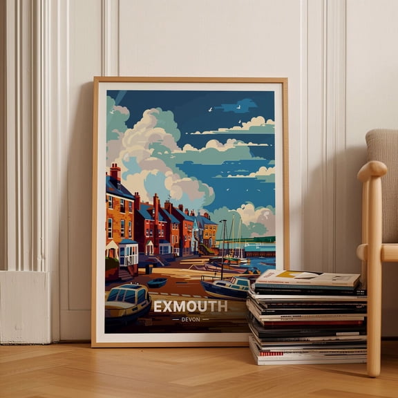 Exmouth England Devon Scenery Travel Wall Art, Unframed Paper Poster 8x10in