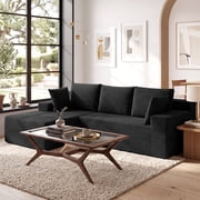Exnote 96" Modular L-Shaped Sectional Sofa, Corduroy Memory Foam Boneless Couch with Left Facing Chaise, Black deal from Walmart