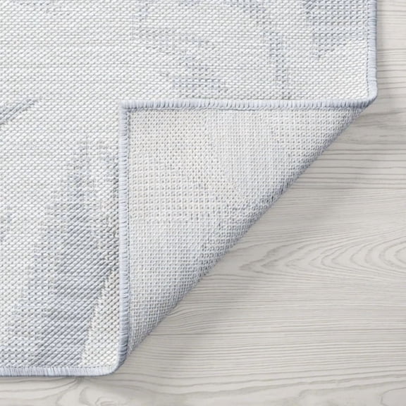 Exo Coastal Floral Indoor/Outdoor Area Rug Gray/Cream 2'3'' x 7'3''