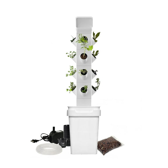 Exo Hydroponics 3 Tier Vertical Garden Planter Tower for Indoor Gardening, Vertical gardening Indoor/outdoor, 12 Stacking Garden Pots, 100% Money Back Guarantee