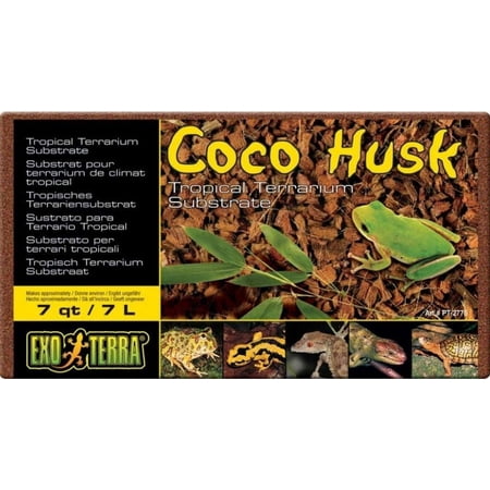 Exo Terra Coco Husk Brick Tropical Terrarium Reptile Substrate 7 qt Pack of 4