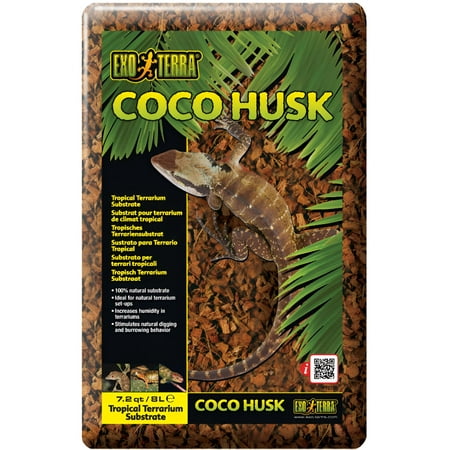 Exo Terra Coco Husk Coconut Fiber Bedding for Reptile Terrariums - 7.2 qt/8L