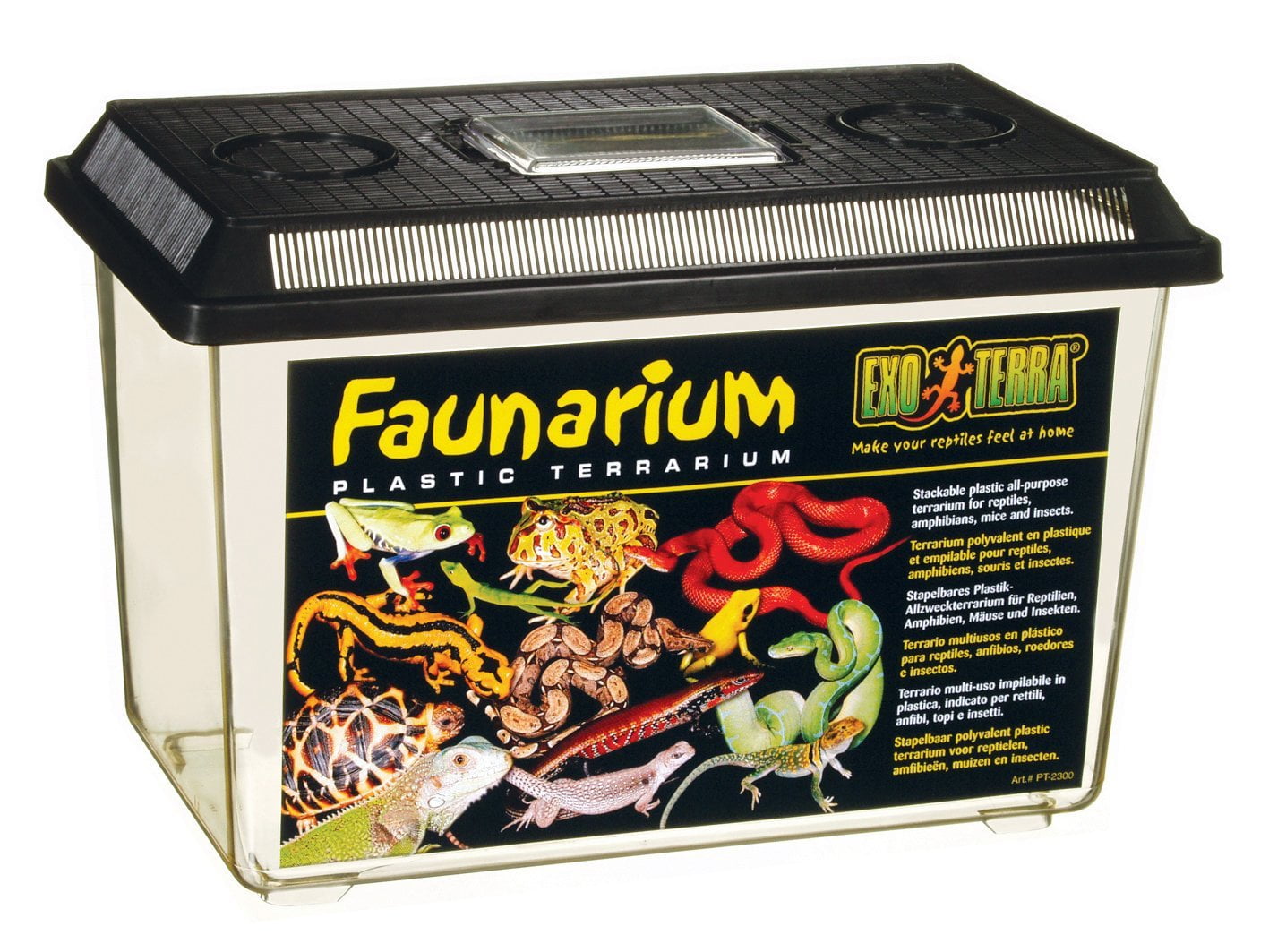 Large Black and Clear Plastic Reptile Terrarium