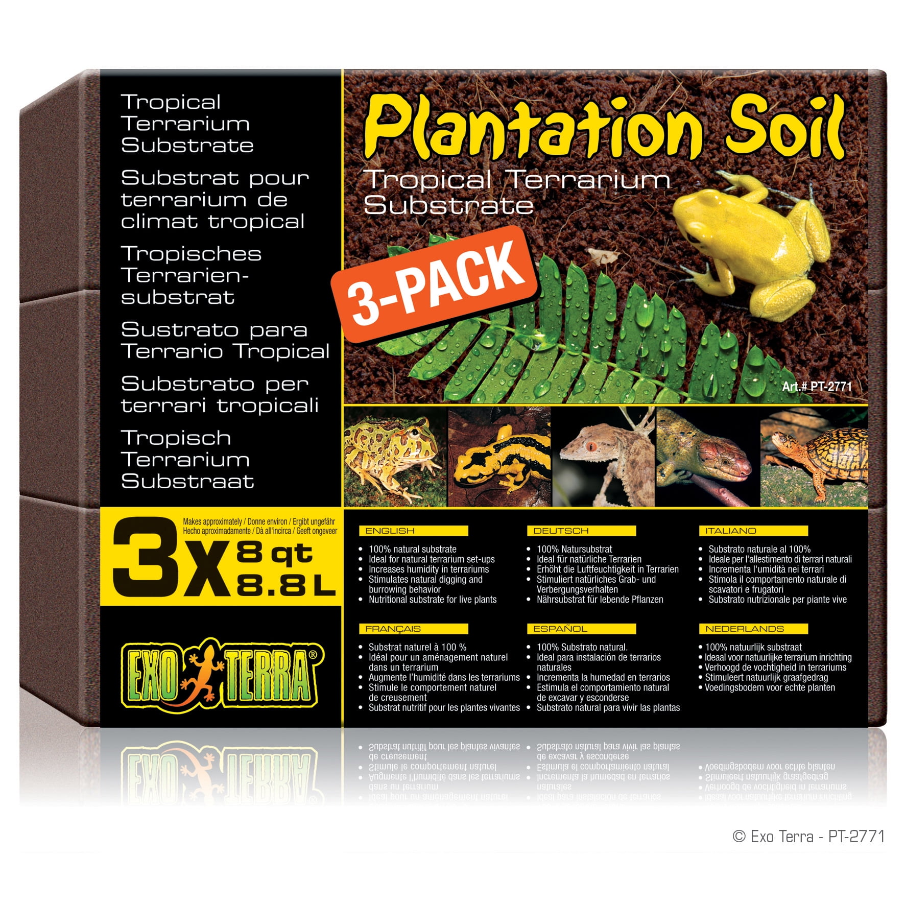 Exo Terra Plantation Soil, 8 Quarts, 3 Pack
