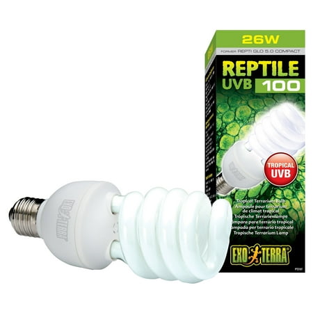 Exo Terra Repti-Glo 5.0 Compact Fluorescent Tropical Terrarium Lamp, 26-Watt