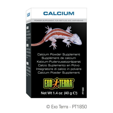 Exo Terra Reptiles/Amphibians Calcium Powder Supplement, 1.4-Ounce