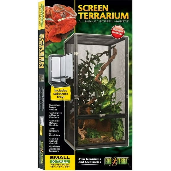 Exo Terra Screen Terrarium Aluminium Screen Habitat, Small X-Tall