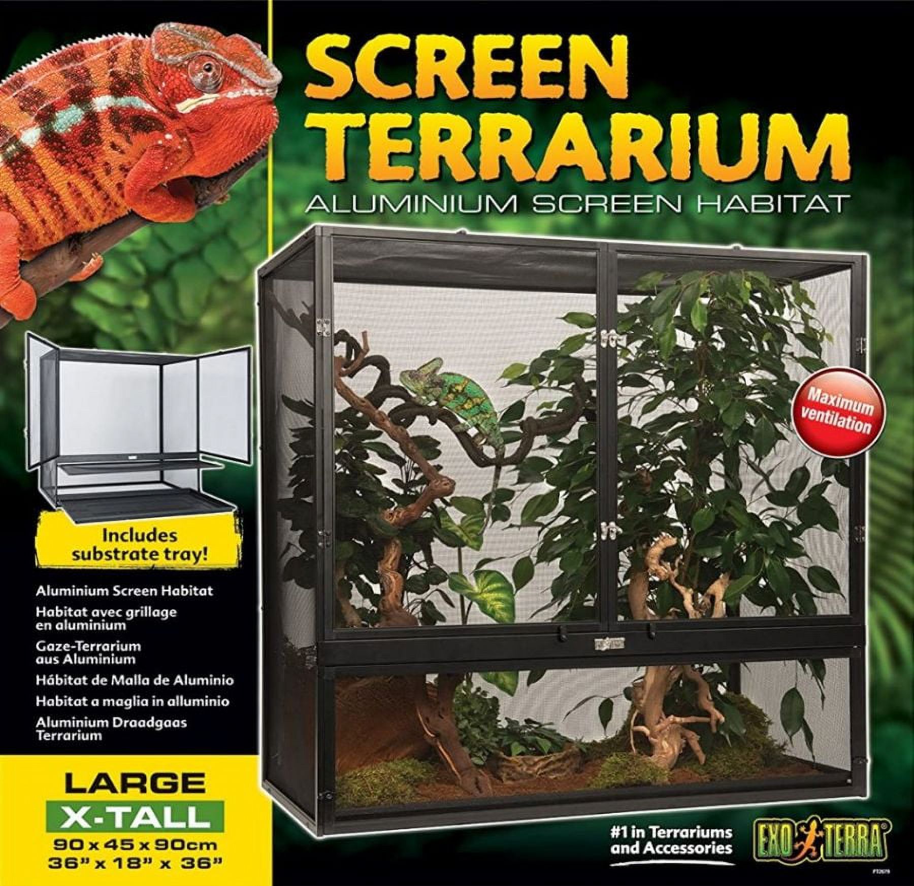 ExoTerra Screen Terrarium [Reptile, Cages & Pens] Large XTall (36"L x 18"W x 36"H)