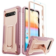 ExoGuard For Google Pixel 6A Case, Phone Case with Screen Protector and Kickstand (Pink)