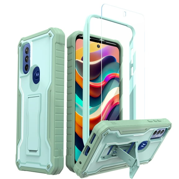 ExoGuard For Moto G Play 2023 Case, Phone Case with Screen Protector and Kickstand (Green)