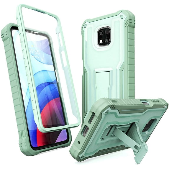 ExoGuard For Moto G Power 2021 Case, Phone Case with Screen Protector and Kickstand (Green)