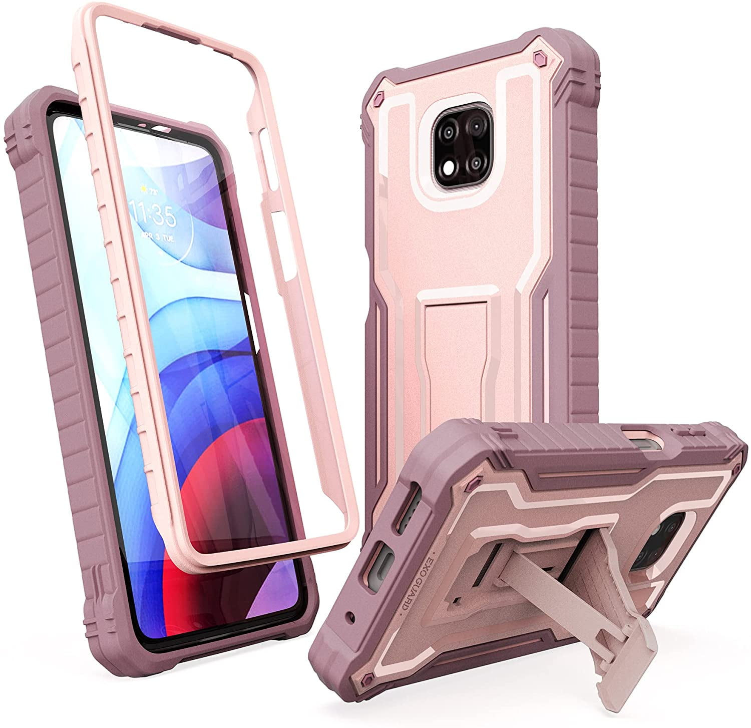 Custodia Completa Con Kickstand E Vetro Temperato Per Motorola Moto G Power (2021)