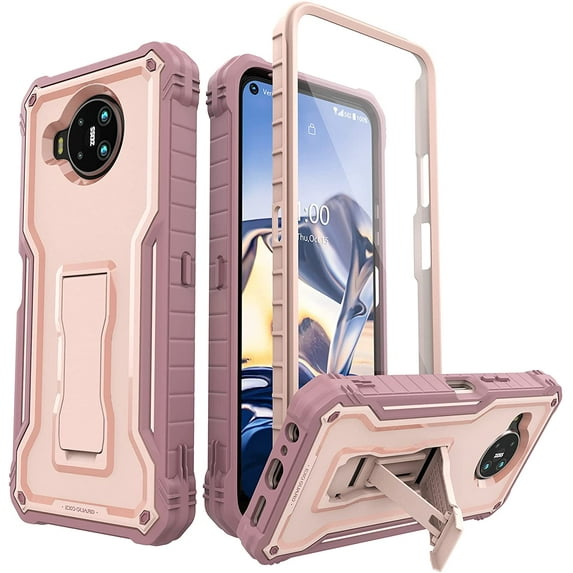 ExoGuard For Nokia 8 V 5G UW Case, Phone Case with Screen Protector and Kickstand (Pink)