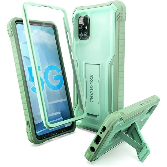 ExoGuard For Samsung Galaxy A51 5G Case, Phone Case with Screen Protector and Kickstand (Green)